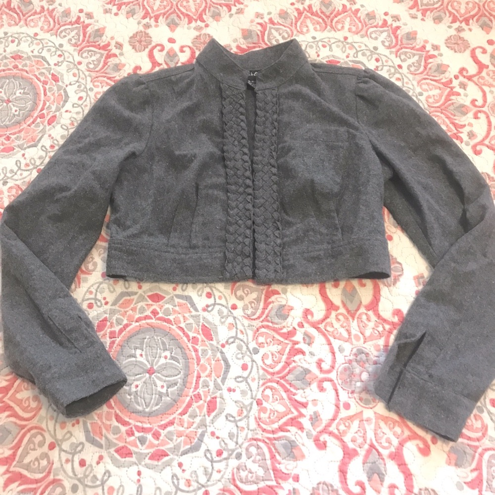 Odds n Evens cropped blazer gray XS